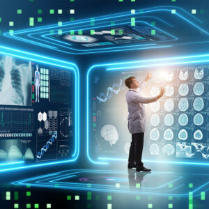 Doctor in futuristic medicine medical concept Doctor in futuristic medicine medical concept